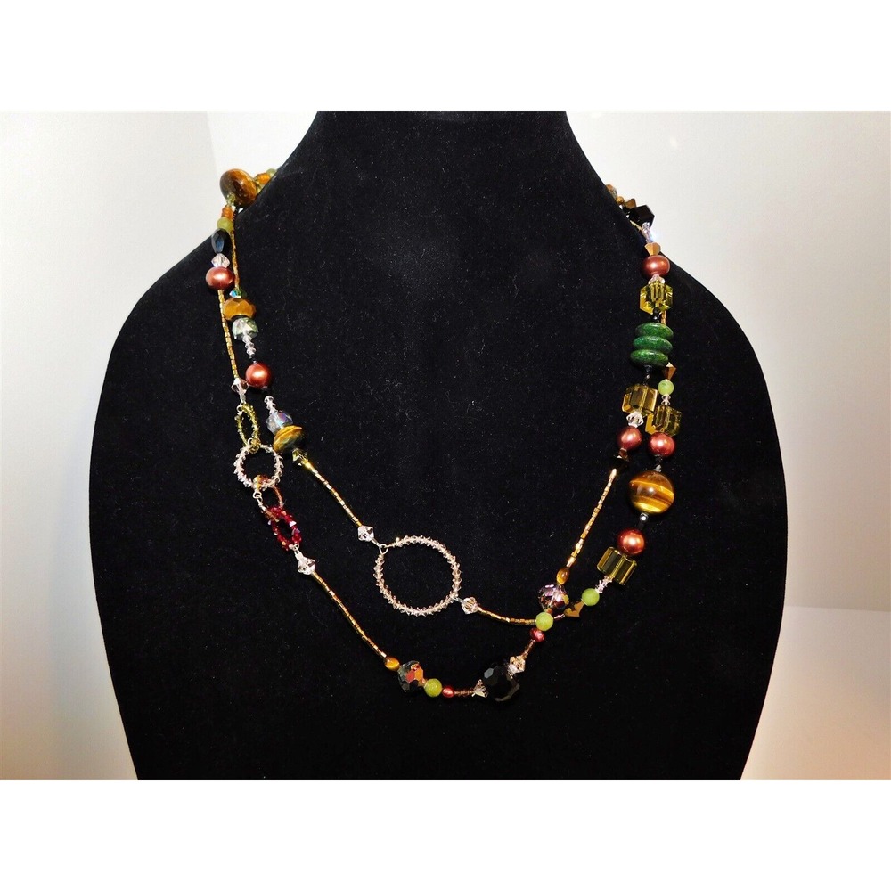 Amy Leiner Beaded Jeweled Rhinestone‎ Long Necklace
